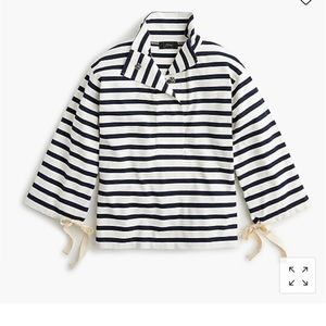 J.Crew Striped snap-neck knit popover in S